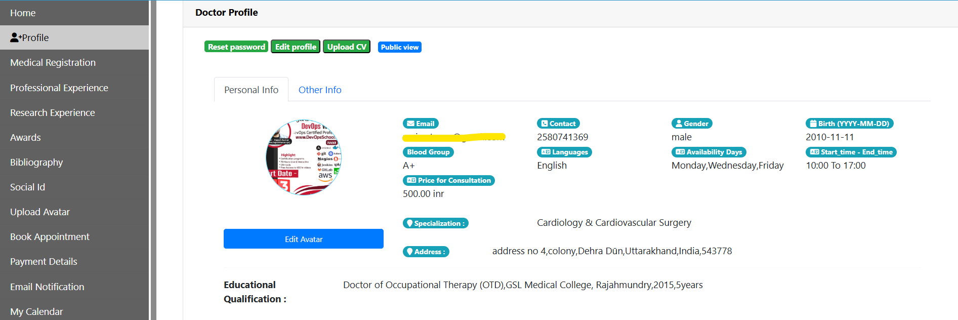 profile Doctor
